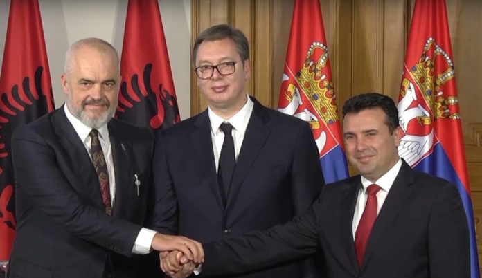 Albania PM Edi Rama, Serbia President Vučić and North Macedonia PM Zoran Zaev